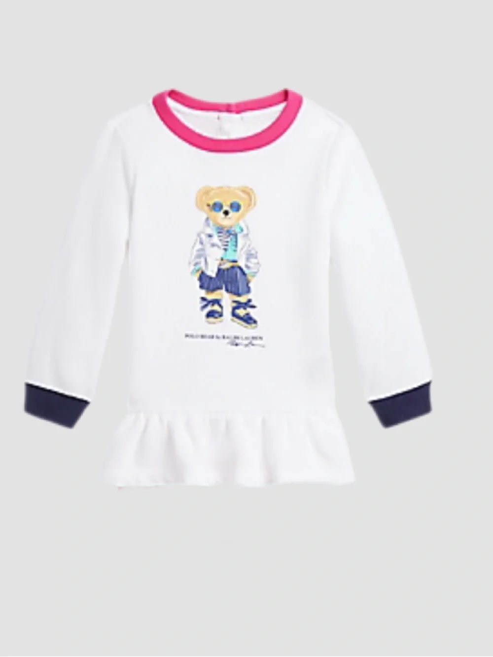 RALPH LAUREN Fleece Polo Bear Sweatshirt Top - 9M